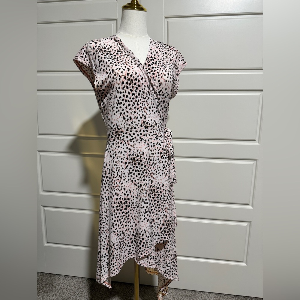 BCBGMaxAzria Pink and Black Asymmetrical Dress